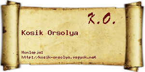 Kosik Orsolya névjegykártya